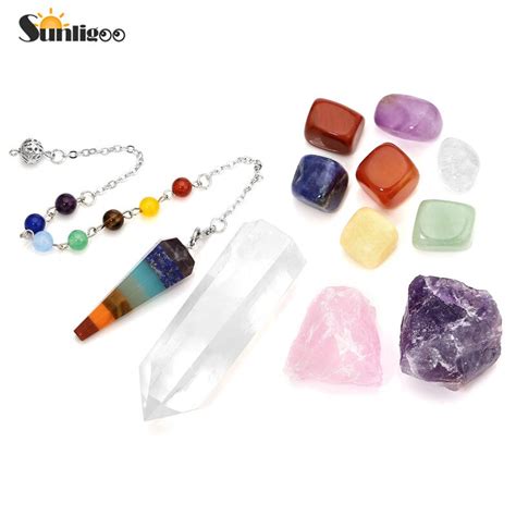 Sunligoo Chakra Crystal Healing Kit 7 Chakra Natural Tumbled Stones