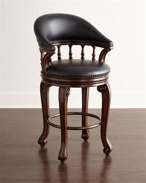 Alexander Swivel Leather Counter Stool Neiman Marcus