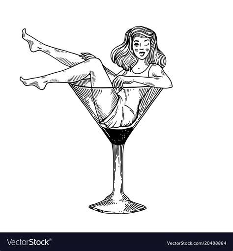 Girl Martini Glass