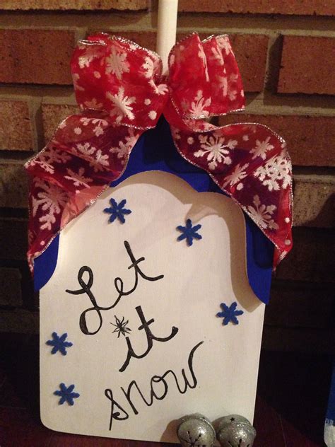 Hand Painted Wooden Christmas Shovel Let It Snow Hornsistercreations