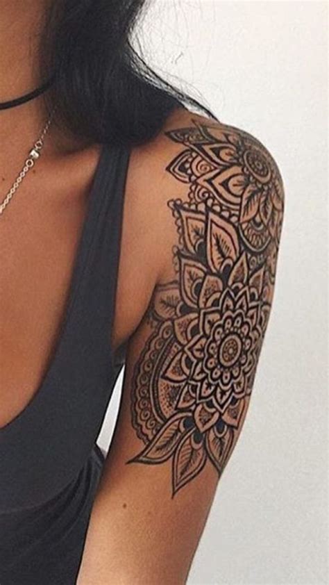 Diseños de Tatuajes de Mandalas maravillosos Girl shoulder tattoos Shoulder tattoos for women