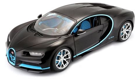 Bugatti Chiron Black Wblue Accents Bburago 18 11040bk42 118