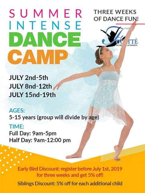 Flyer Web Summer Dance Camp Fouetté Academy Of Dance