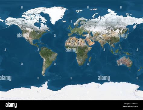 Mapa Satelital Mundial En Invierno Fotografías E Imágenes De Alta