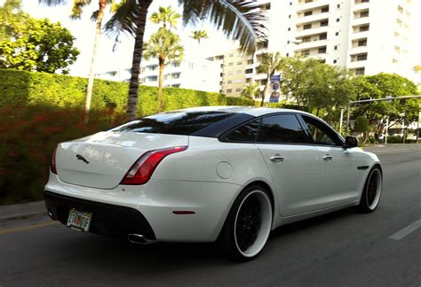 Exotic Cars On The Streets Of Miami White Jaguar Xj With Custom Black