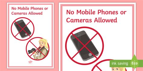 No Mobile Phones Or Cameras Allowed Display Poster