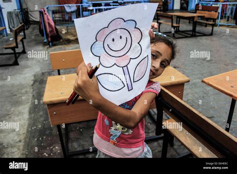Gaza 23rd August 2014 Refugee Children Participating During