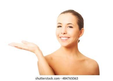 Nude Woman Open Hand Showing Space Stock Photo 484765063 Shutterstock