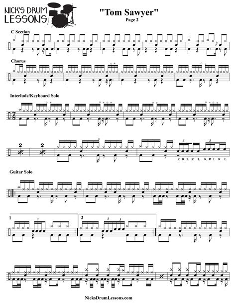 Thanks again sheet music boss hahaha. "Tom Sawyer" Rush - Drum Sheet Music - Nick's Drum Lessons