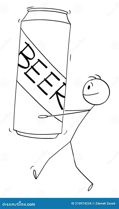 Cartoon Beer Drinker And Smoker Royalty Free Stock Photo