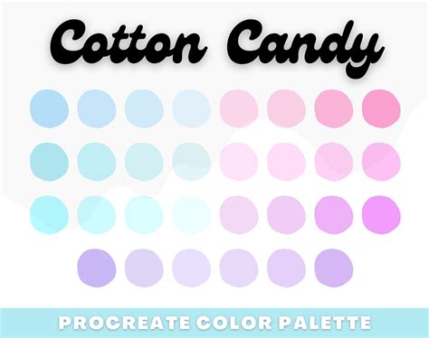 Cotton Candy Procreate Color Palette Ipad Procreate Tools Etsy Canada