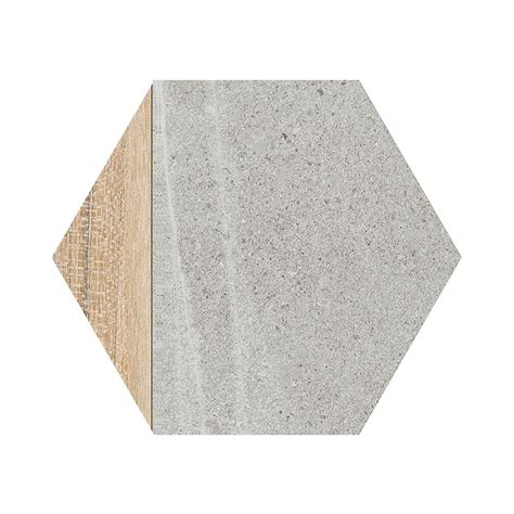 Carrelage hexagonal tomette effet pierre bois 23x26.6cm HEXAGONO LIGARD