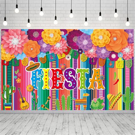 Fiesta Backdrop For Mexican Themed Party Decorations Cinco De Mayo Party Decorations Loteria
