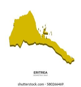 Isometric Map Eritrea Detailed Vector Illustration Stock Vector