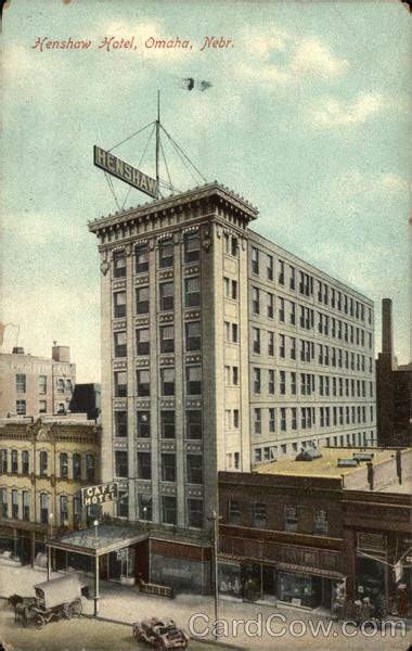 Street View Of Henshaw Hotel Omaha Ne Postcard