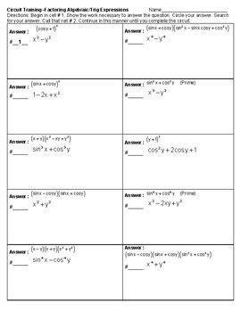Trig functions of any angle. Precalculus Factoring Review Worksheet - kidsworksheetfun