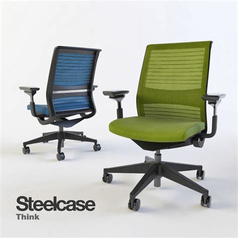 Your body will sit and recline in comfort thanks to the think chair's your profile seat and back. Steelcase Think swivel office chair 3D | CGTrader