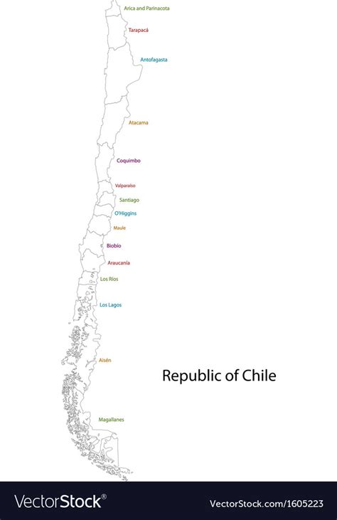 Chile Map Royalty Free Vector Image Vectorstock