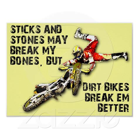 Sticks And Stones Dirt Bike Motocross Funny Poster Zazzle Dirt Bike