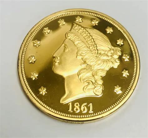 1861 Gold Double Eagle Twenty Dollar Replica Collection American Mint