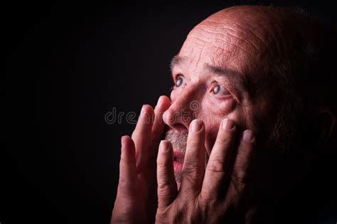 Old Man Looking Frighten Or Scared Stock Image Image 44202959