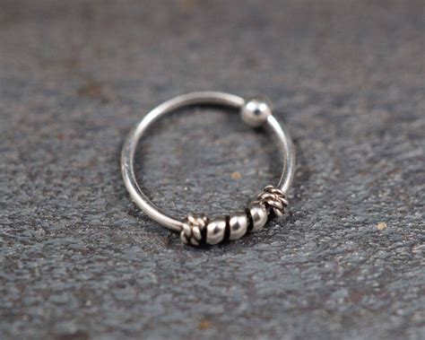 10mm Nose Ring Hoopsterling Silver Nose Ringnose Etsy