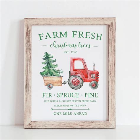 Farm Fresh Christmas Trees Printable Nostalgic Holiday Print Etsy