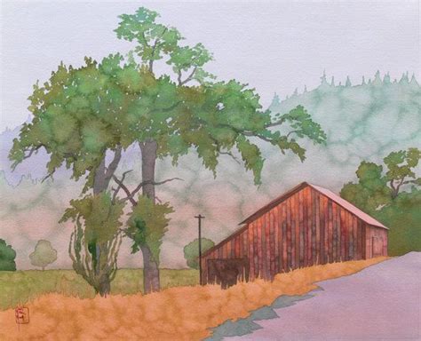 Robert Hooper The Way To Napa Watercolor Landscape Paintings