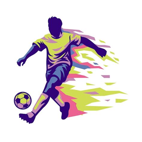 Vector De Ilustración Colorida Del Jugador De Fútbol De Fútbol Vector