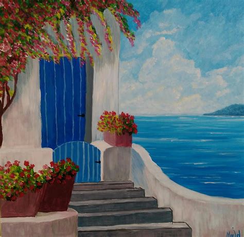 Mediterranean Seascape Painting By Majd Al Rass Fine Art America
