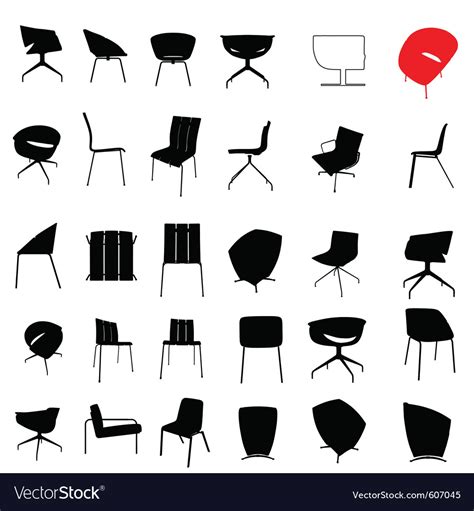Modern Furniture Silhouette Royalty Free Vector Image