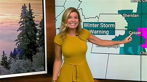 Jen Carfagno The Weather Channel Gold Dress Profile View