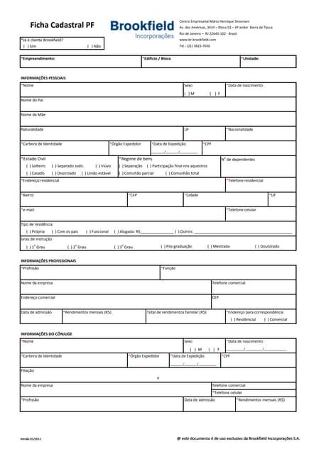 Modelo De Ficha Cadastral Do Cliente Vários Modelos