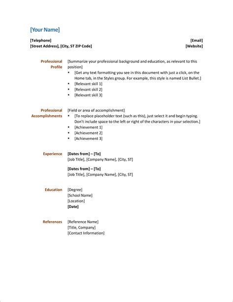 Resume Templates Microsoft Word 2003 Psadosanfrancisco