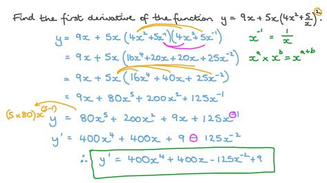 Question Video Finding The First Derivative Of A Function Involving