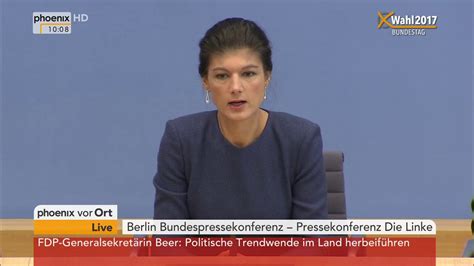 Bundespressekonferenz Sahra Wagenknecht Und Dietmar Bartsch Zum Wahlergebnis Am 25092017