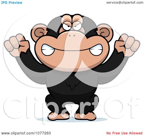 Clipart Mad Chimp Monkey Royalty Free Vector Illustration By Cory