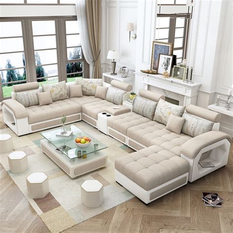 China Living Room Furniture Modern Leisure U Shape 7 Seater Sectional