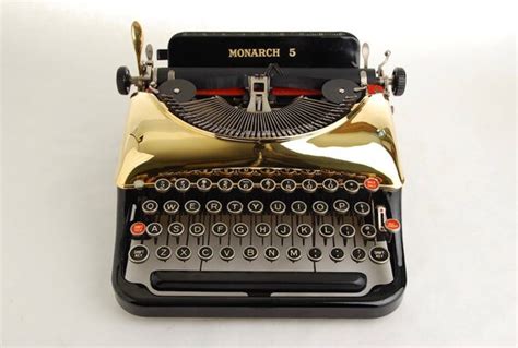 Gold Typewriter Remington Rand 5 Streamline 1930s