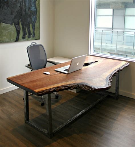 Made with distressed wood that looks like reclaimed wood. Make Your Office More Eco-Friendly With a Reclaimed Wood Desk