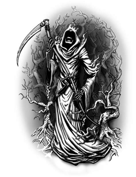Beautiful Grim Reaper Tattoo Design