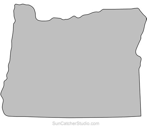 Oregon Map Outline Png Shape State Stencil Clip Art Scroll Saw Pattern