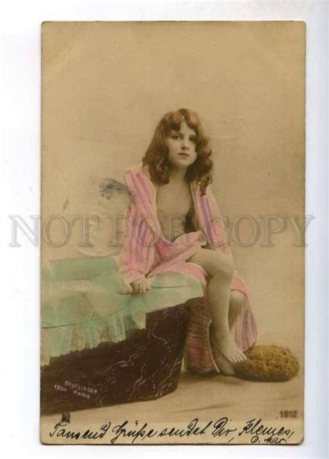 Nude Girl Long Hair Near Bath Vintage Reutlinger Photo Topics