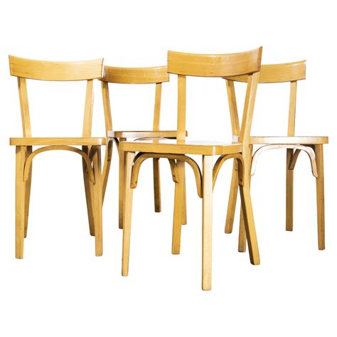 1950s French Baumann Blonde Slim Back Bentwood Dining Chairs Various Quantiti For Sale At 1stdibs