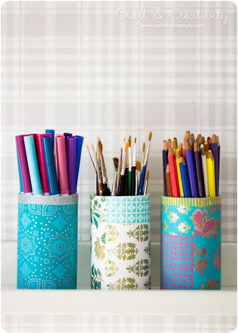 Embroidered pencil holder diy for the crafty desk | eryn with a y. 21 Brilliant DIY Pencil Holders You Can Make this Weekend