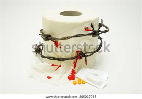 Treatment Acute Hemorrhoids Toilet Paper Barbed Stock Photo Edit Now