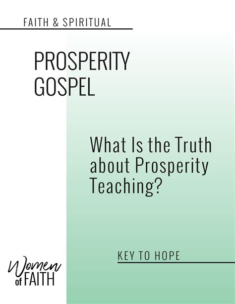 Prosperity Gospel False Teachers False Hope