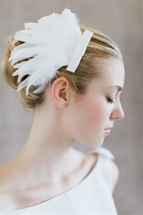 Bridal Hair Fascinator Wedding Feather Hair Piece Etsy