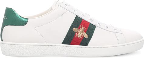 Lyst Gucci New Ace Bee Embroidered Leather Sneaker In White Save 4