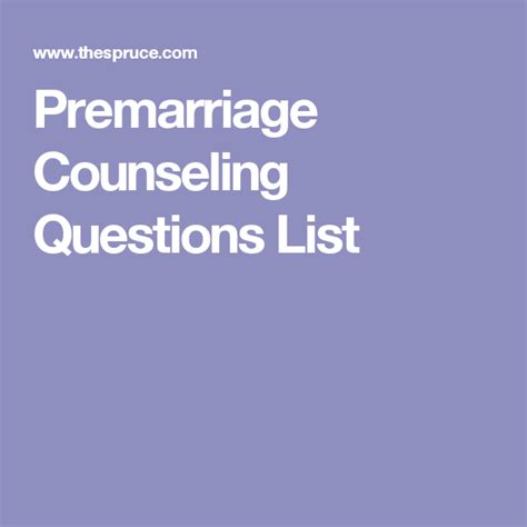 Premarriage Counseling Questions List Pre Marriage Counseling Pre